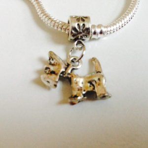 "SCHNAUZER Dog" Silver Plated Dangling Charm Bead For European Style Bracelets